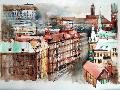 Göteborg, akvarell, 30x50 cm, 25000 Ft.