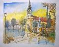 The city center, watercolor, 40x50 cm, 160 USD.