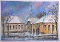 Winter in the city, 20x35 cm, pastel, 120 USD.