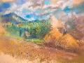 Szénaboglyák, pasztell, 50x70 cm, 70000 Ft.